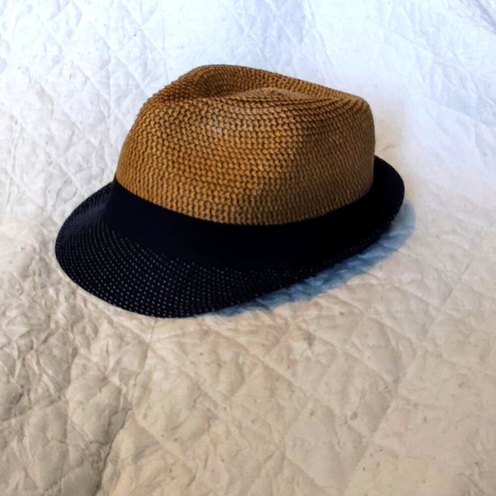 Stylish Tan and Black Fedora Hat